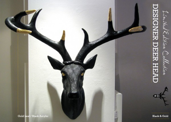 Black & Gold Deer / Stag head