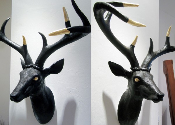 Black & Gold Leaf Deer Head